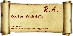 Rodler András névjegykártya
