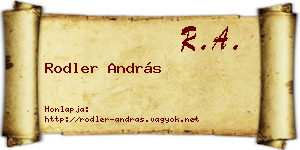 Rodler András névjegykártya
