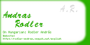 andras rodler business card